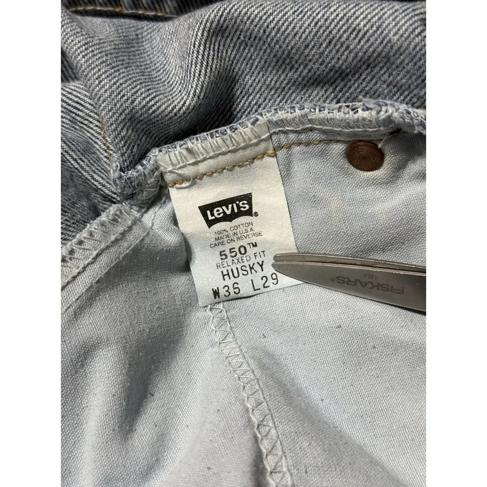 VTG Levi's 550 Relaxed Fit Husky Denim Jeans Made in USA Orange Tab 34x29